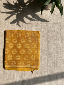 CLASSICS REINVENTED: HEXAGONS LINEN DUPATTA HONEY YELLOW