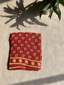 CLASSICS REINVENTED: UNBOXED LINEN DUPATTA BRICK RED