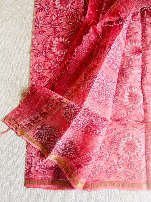 OLD ROSE ALLOVER-JAAL KOTA DORIA DUPATTA