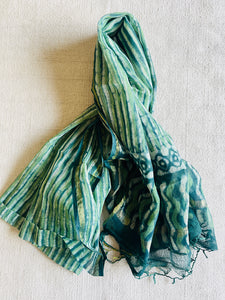 KOTA  DORIA GREEN STRIPES DUPATTA