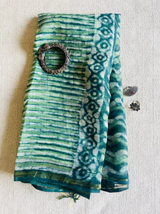 KOTA  DORIA GREEN STRIPES DUPATTA