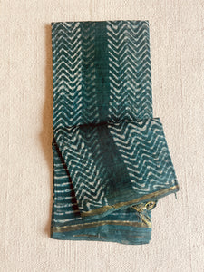 KOTA DORIA FOREST-GREEN STRIPE DUPATTA