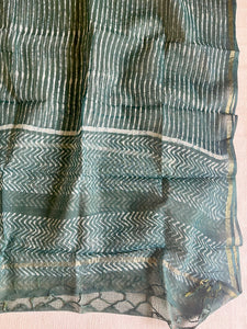 KOTA DORIA FOREST-GREEN STRIPE DUPATTA