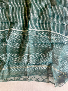 KOTA DORIA FOREST-GREEN STRIPE DUPATTA