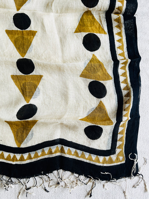 "STATEMENT BOLD TRIANGLES" LINEN DUPATTA