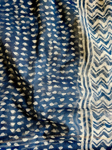 ALLOVER TRIANGLE PRINT INDIGO KOTA DORIA DUPATTA