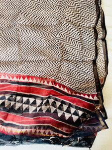 CHEVRON KOTA DORIA DUPATTA WITH HINTS OF RED