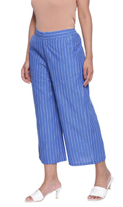 Ink Blue Elasticated waist cropped pants