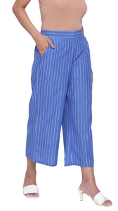 Ink Blue Elasticated waist cropped pants