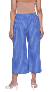 Ink Blue Elasticated waist cropped pants