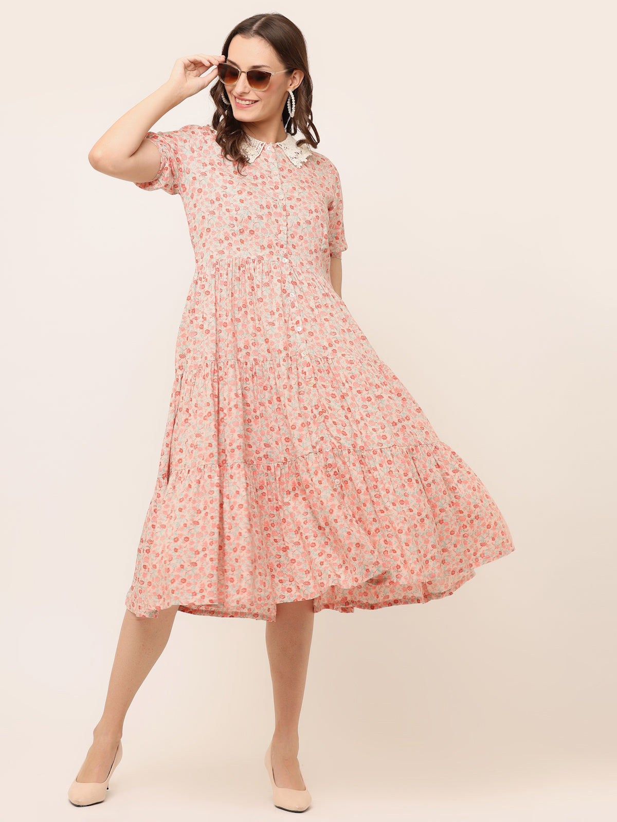 Lace 2024 collar dress