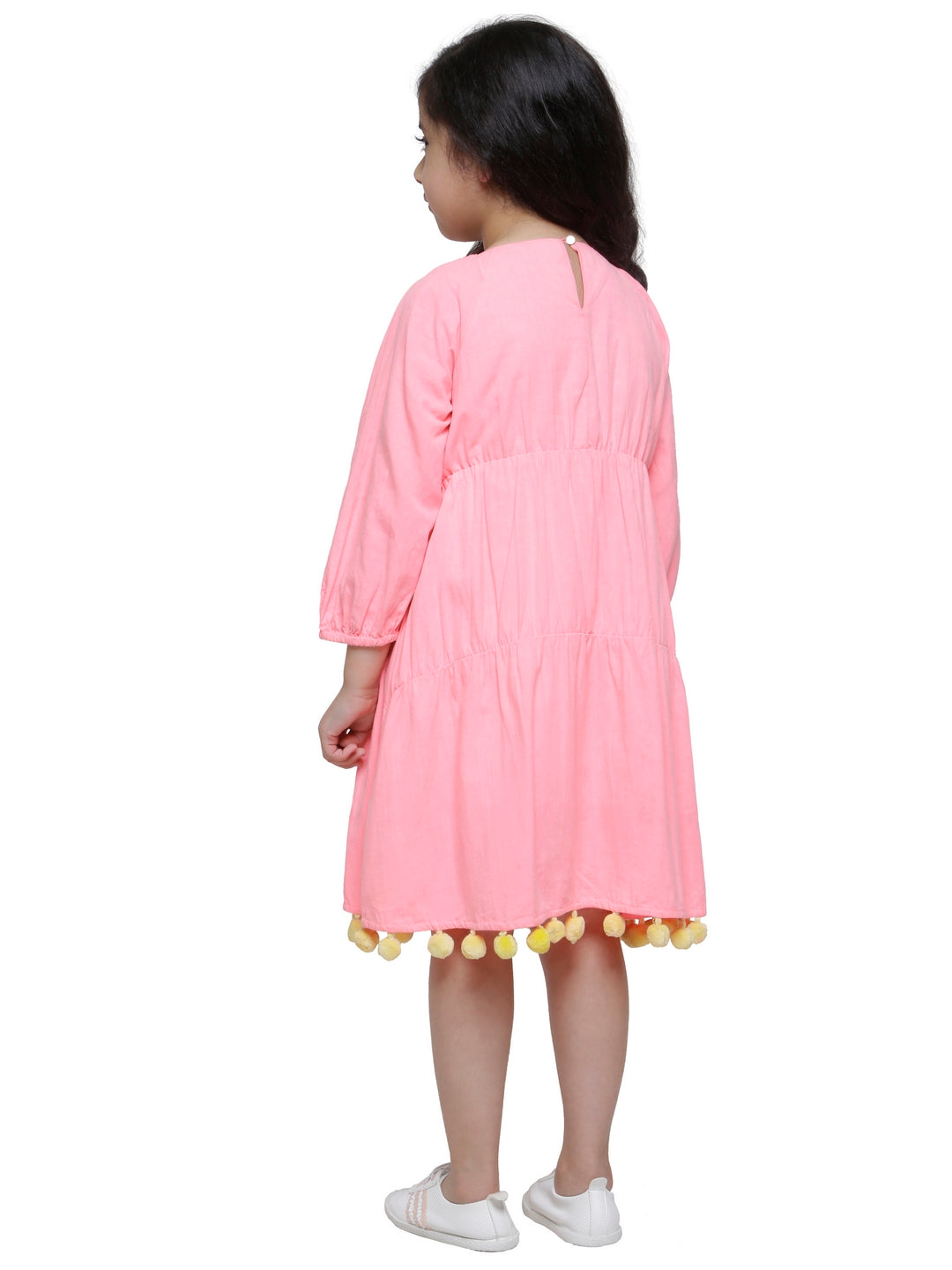 Floral Pom Pom Detail Petal Sleeve Dress – Southern Serenity Boutique